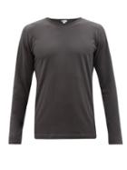 Sunspel - Cotton-blend Jersey Long-sleeved Pyjama Top - Mens - Dark Grey