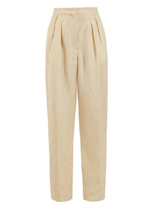 Matchesfashion.com Golden Goose Deluxe Brand - Felicia High Rise Pleated Trousers - Womens - Beige