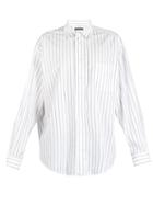 Matchesfashion.com Balenciaga - Striped Oversized Cotton Shirt - Mens - White