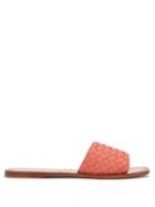 Matchesfashion.com Bottega Veneta - Intrecciato Leather Slides - Womens - Pink