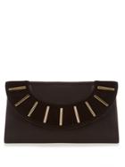 Diane Von Furstenberg Bar-stud Leather And Suede Envelope Clutch