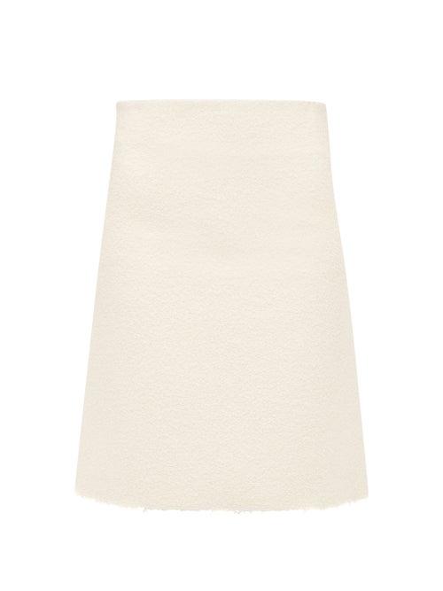 Matchesfashion.com Bottega Veneta - A Line Boucl Skirt - Womens - Ivory