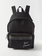 Saint Laurent - Logo-embroidered Leather-trim Backpack - Mens - Black