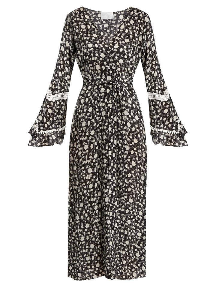 Athena Procopiou Night Dream Floral-print Silk Kimono