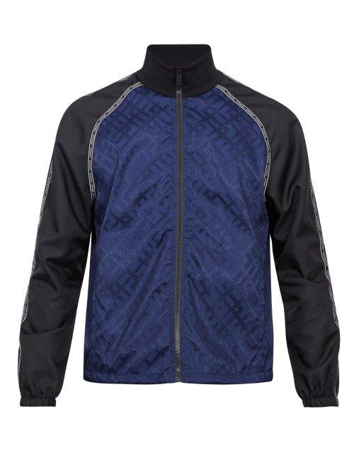 Matchesfashion.com Versace - Logo Jacquard Track Jacket - Mens - Black Blue