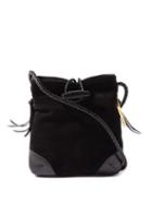 Isabel Marant - Taggy Braided Leather-trim Suede Shoulder Bag - Womens - Black