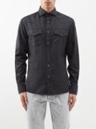 Brunello Cucinelli - Chest-pocket Cotton-twill Shirt - Mens - Black