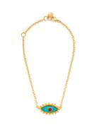 Sylvia Toledano Lucky Eye Turquoise And Amethyst Pendant Necklace