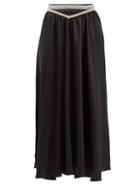 Matchesfashion.com Paco Rabanne - Crystal-embellished Charmeuse Skirt - Womens - Black