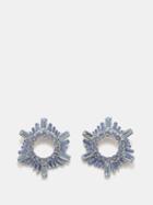 Amina Muaddi - Begum Mini Crystal-embellished Earrings - Womens - Blue