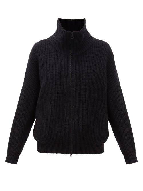Matchesfashion.com Lisa Yang - Mela Zip-through Ribbed-cashmere Cardigan - Womens - Black