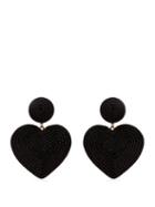 Matchesfashion.com Rebecca De Ravenel - Cora Heart Cord Earrings - Womens - Black