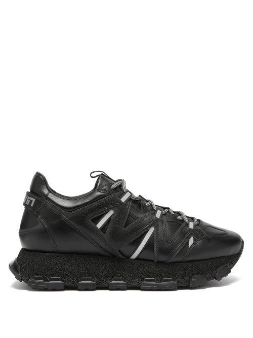 Matchesfashion.com Lanvin - Lightening Panelled Leather Trainers - Mens - Black