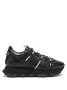 Matchesfashion.com Lanvin - Lightening Panelled Leather Trainers - Mens - Black