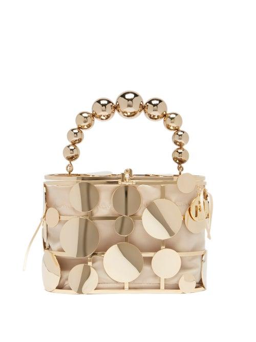 Ladies Bags Rosantica - Holli Disc-embellished Cage Handbag - Womens - Beige Multi