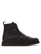 Matchesfashion.com Toga Virilis - Fringed Embossed-leather Boots - Mens - Black