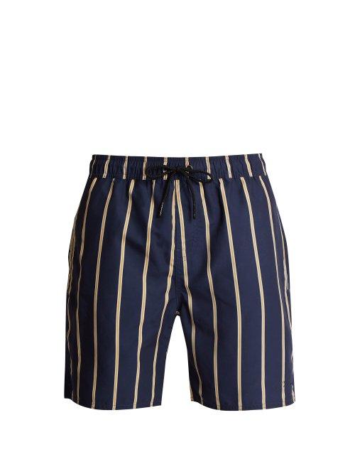 Matchesfashion.com Saturdays Nyc - Timothy Striped Swim Shorts - Mens - Navy