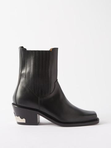 Toga Virilis - Cuban-heel Leather Ankle Boots - Mens - Black