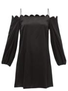 Bernadette - Michelle Scalloped Silk-blend Dress - Womens - Black