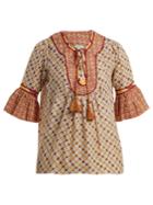 Talitha Priya Graphic-print Cotton And Silk-blend Top