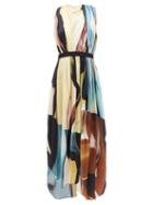 Roksanda - Aldona Marble-print Silk Maxi Dress - Womens - Multi