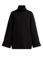 Matchesfashion.com Raey - Wide Sleeve Ribbed Roll Neck Wool Sweater - Womens - Black