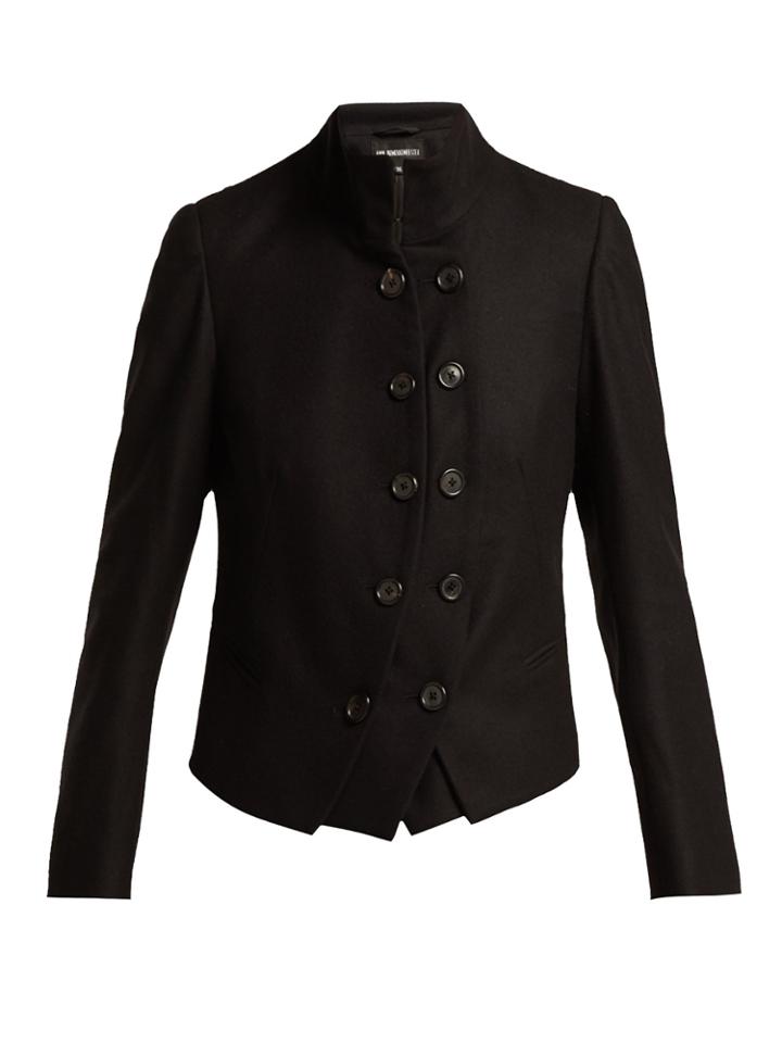Ann Demeulemeester Layered Wool Military Jacket