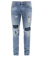 Mens Rtw Dolce & Gabbana - Distressed Slim-leg Jeans - Mens - Light Blue
