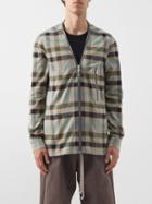 Rick Owens - Larry Brushed Check-cotton Shirt - Mens - Pearl
