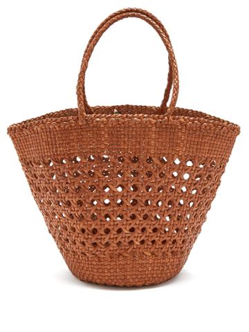 Dragon Diffusion Myra Cannage Woven-leather Basket Bag