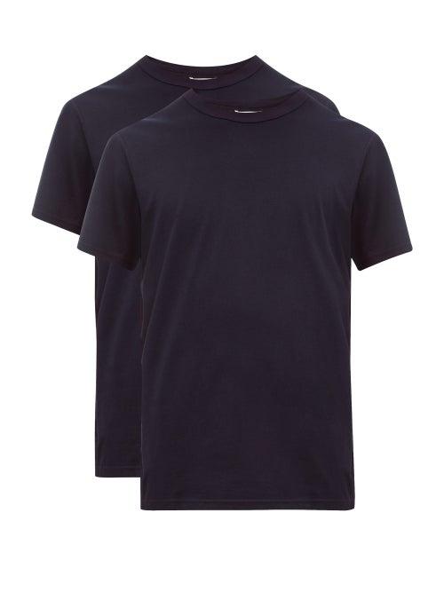 Matchesfashion.com Reigning Champ - Set Of Two Cotton Jersey T Shirts - Mens - Navy