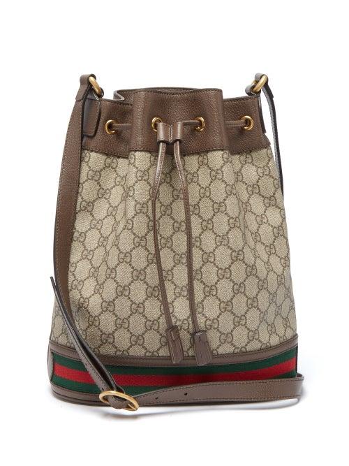 Matchesfashion.com Gucci - Ophidia Gg Supreme Leather Bucket Bag - Womens - Grey Multi