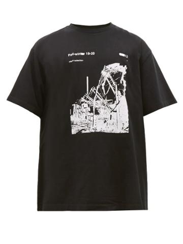 Matchesfashion.com Off-white - Ruined Factory Print Cotton T Shirt - Mens - Black White