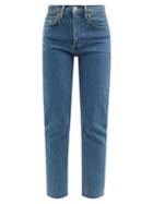 Ladies Rtw Re/done - 90s High-rise Slim-leg Cropped Jeans - Womens - Denim