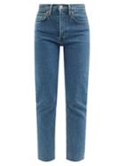 Ladies Rtw Re/done - 90s High-rise Slim-leg Cropped Jeans - Womens - Denim