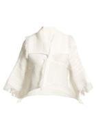 Matchesfashion.com Issey Miyake - Fringed Pleated Cropped Jacket - Womens - White