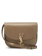 Matchesfashion.com Saint Laurent - Kaia Large Ysl-plaque Leather Cross-body Bag - Womens - Khaki