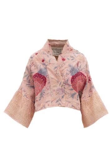 Matchesfashion.com By Walid - Lamia Floral Embroidered Silk Jacket - Womens - Pink