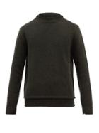 Maison Margiela - Four Stitches Distressed-wool Sweater - Mens - Dark Green
