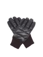 Matchesfashion.com Holden - Leather-trimmed Padded Down Gloves - Mens - Black