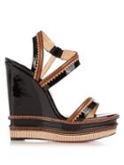 Christian Louboutin Trepi 140mm Patent-leather Wedge Sandals