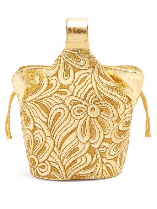 Matchesfashion.com Bienen-davis - Kit Floral Brocade Clutch - Womens - Gold