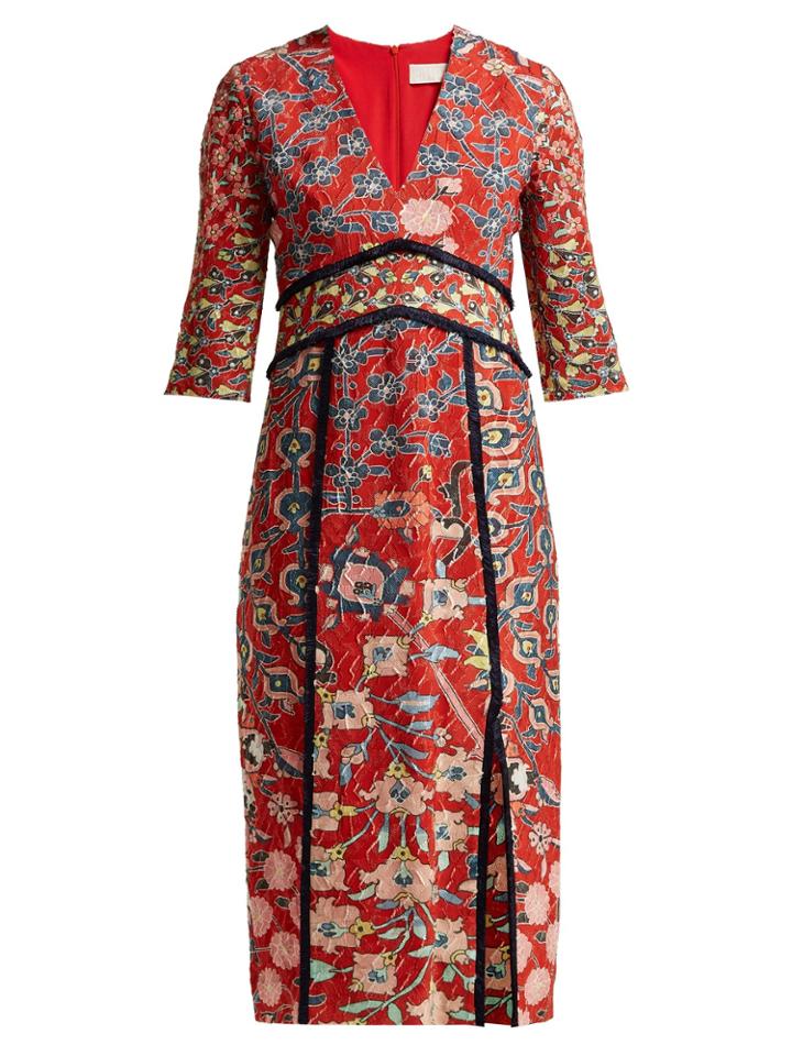 Peter Pilotto Floral-printed Jacquard Midi Dress