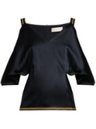 Matchesfashion.com Peter Pilotto - Off The Shoulder Top - Womens - Blue