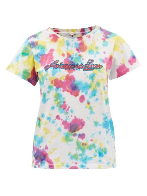 Matchesfashion.com Arizona Love - Ally Logo-print Tie-dye Cotton-jersey T-shirt - Womens - White Print