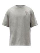 Matchesfashion.com Ami - Logo-patch Cotton-jersey T-shirt - Mens - Grey