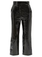 Khaite - Melie Patent-leather Straight-leg Trousers - Womens - Black