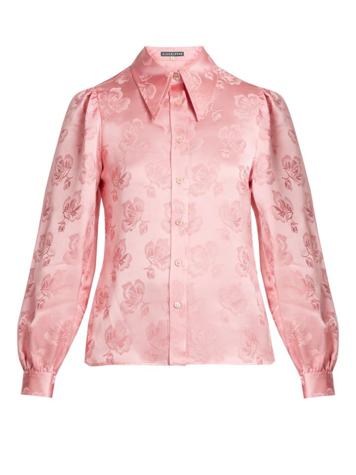 Alexachung Point-collar Floral-jacquard Shirt