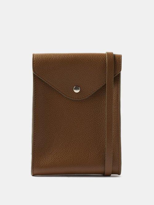 Lemaire - Envelope Grained-leather Cross-body Bag - Mens - Olive Green