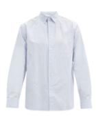 Matchesfashion.com Jw Anderson - Logo-appliqu Cotton-poplin Shirt - Mens - Blue